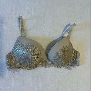 Victorias Secret Dream Angels Gold Shimmer Bra 32 A